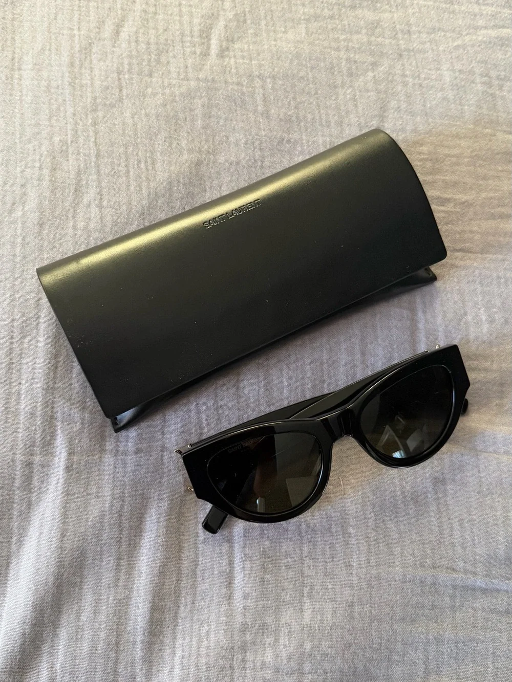 Saint Laurent Glossy Black Cat-Eye Sunglasses SLM94